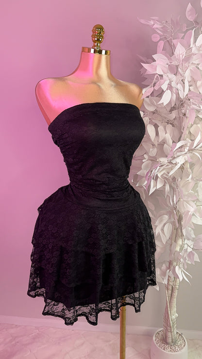 Angelica Lace Dress - Black - Plus Size