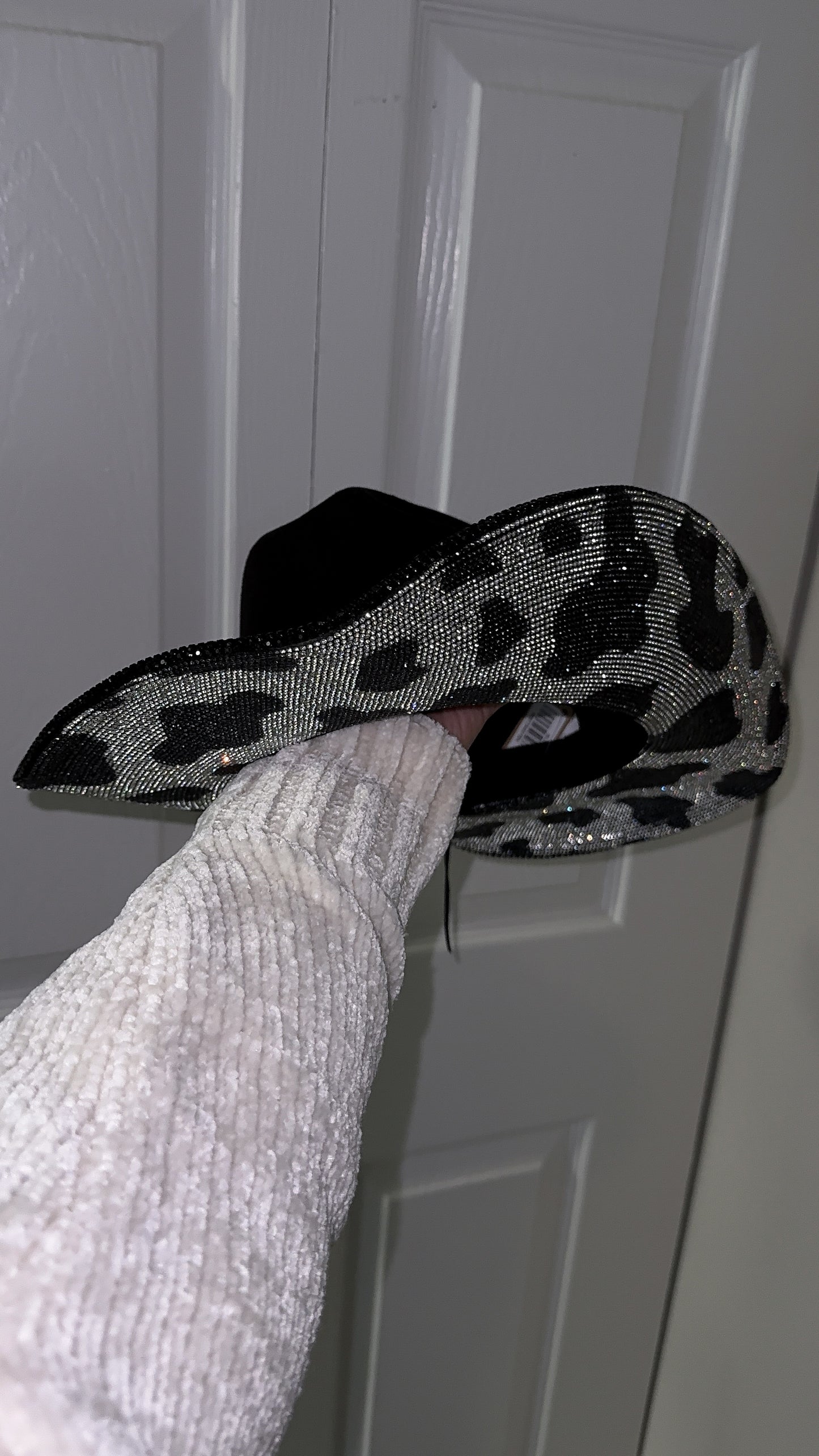 Amy Rhinestone Western Hat - Cow Print