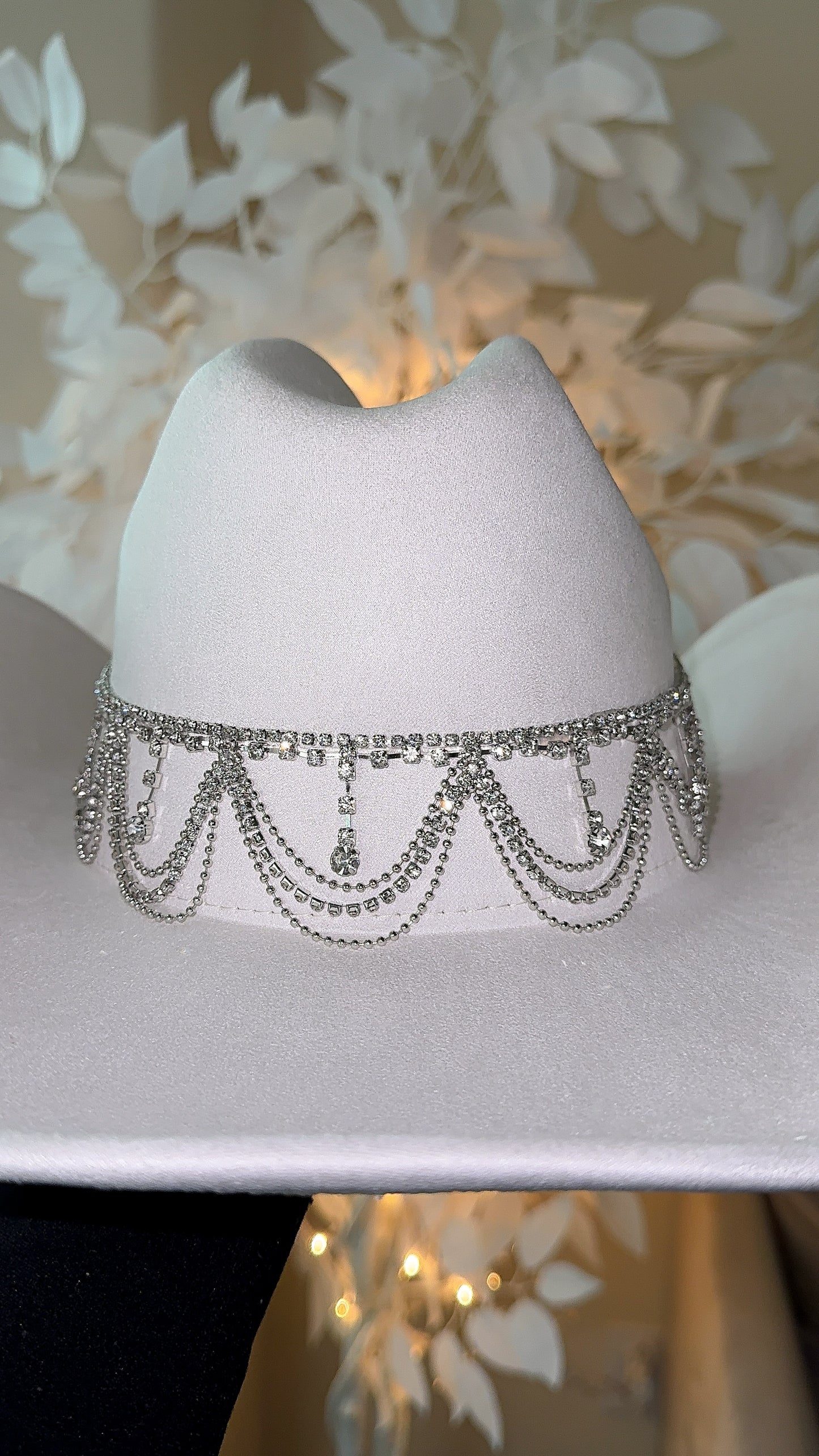 Carrie Rhinestone Western Hat - Ivory