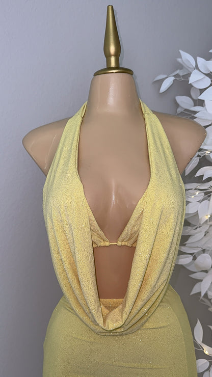 Arianna Glitter Skirt Set - Yellow