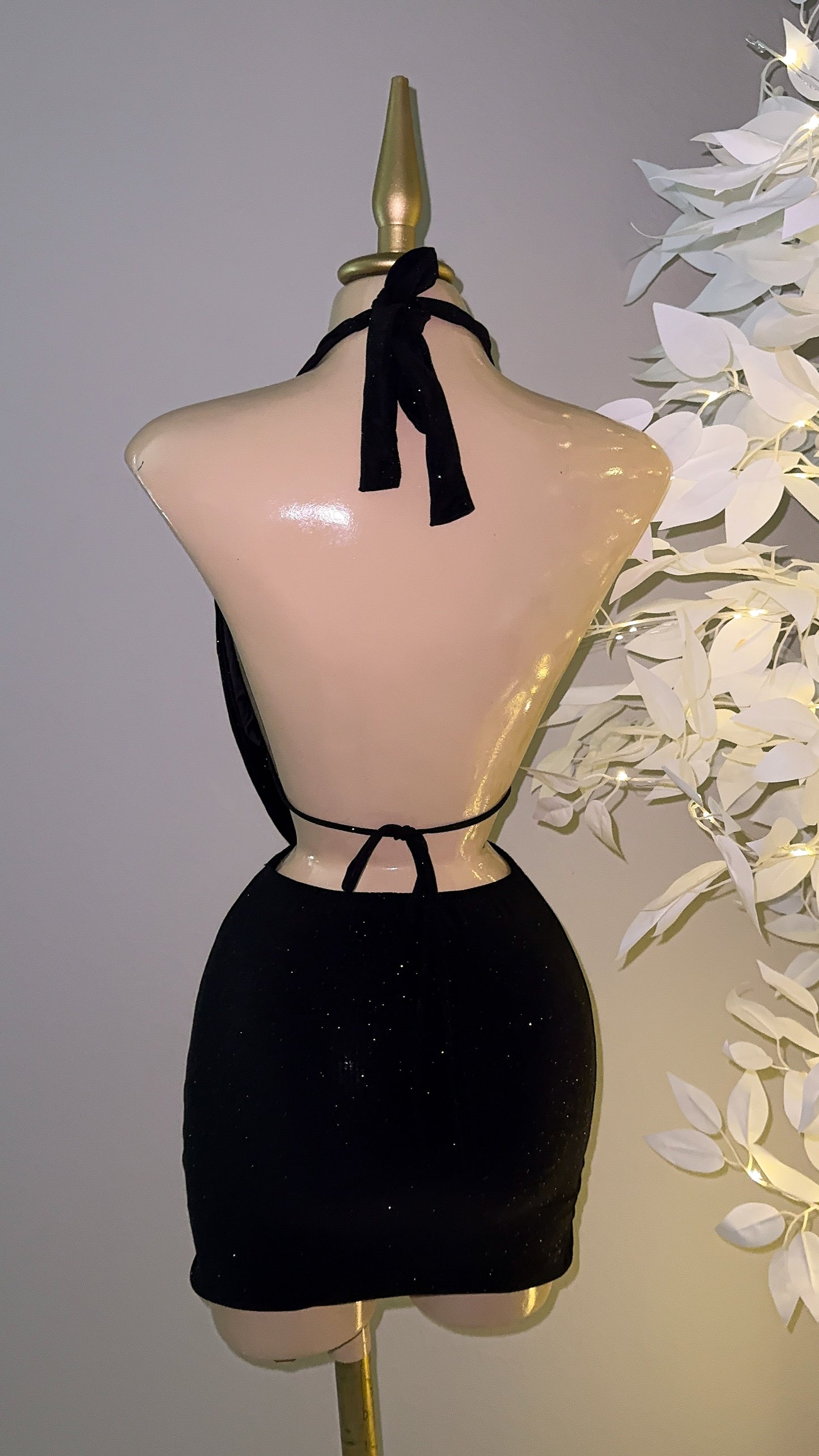 Arianna Glitter Skirt Set - Black