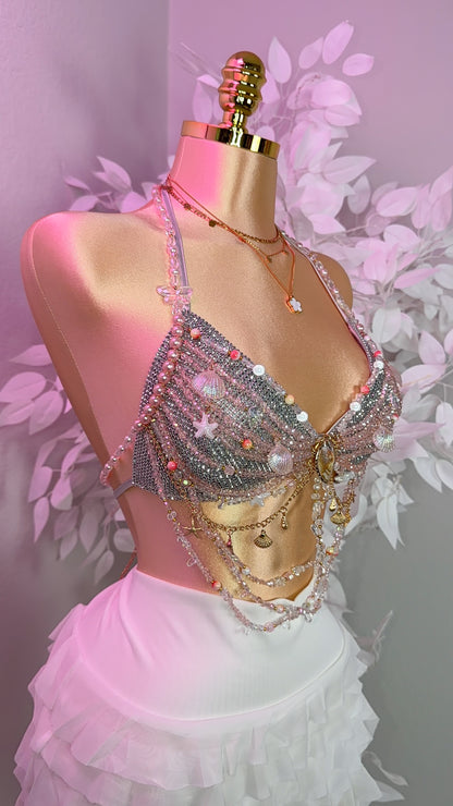 Tropi Beaded Top - Pink