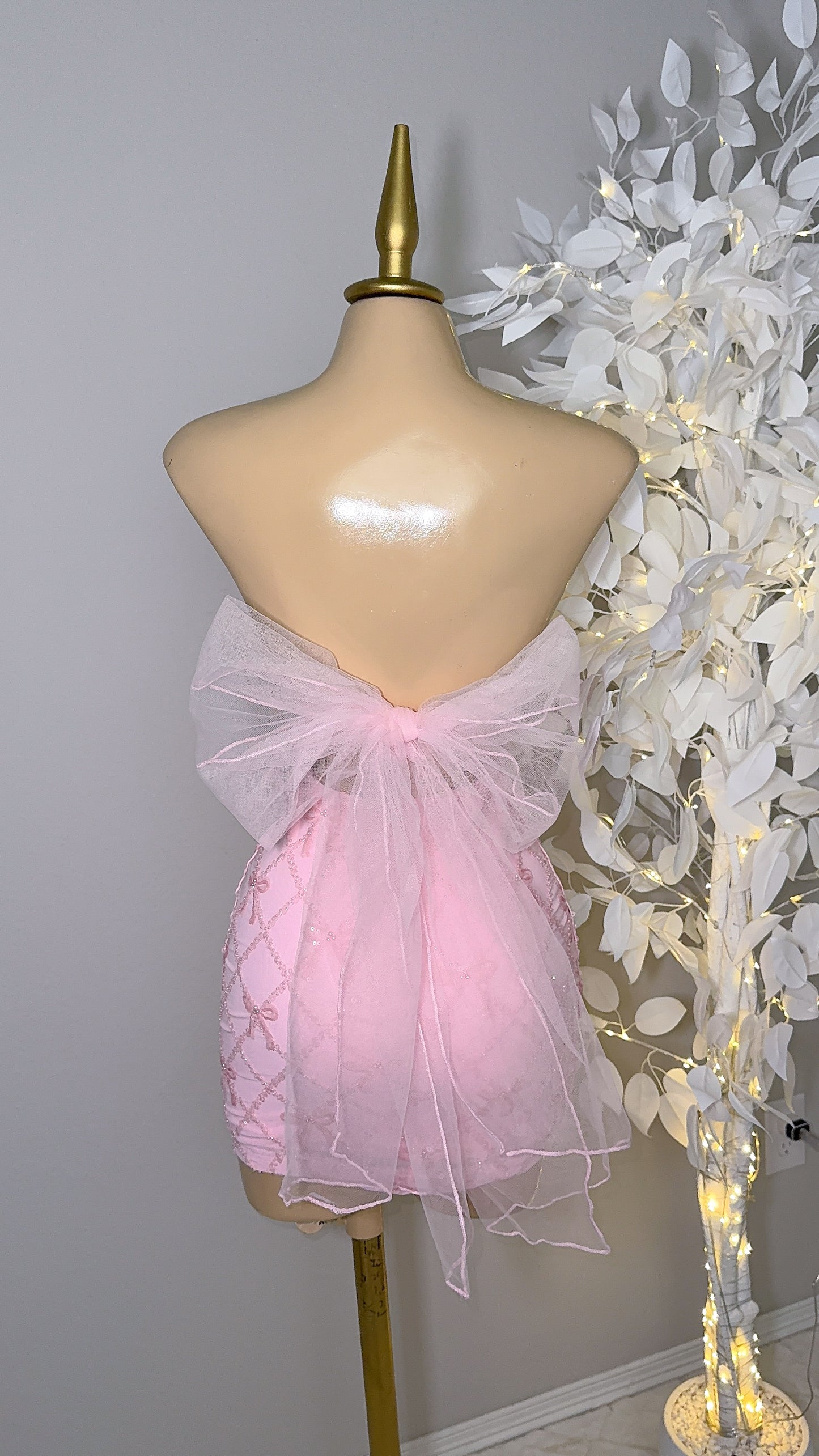Yvette Sequin Coquette Dress - Pink