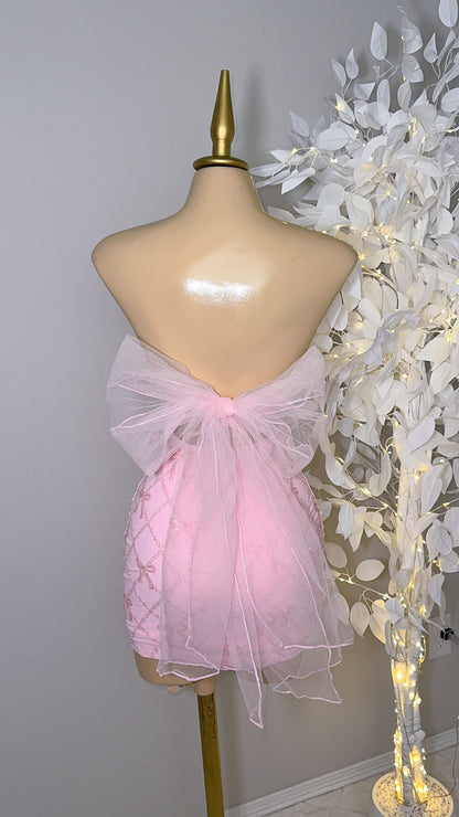 Yvette Sequin Coquette Dress - Pink (PRE ORDER 10/22)