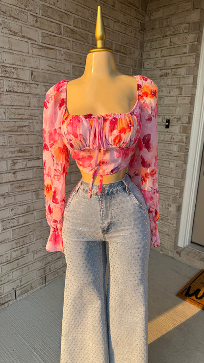 Top corto floral Dulce