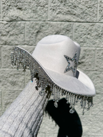 Heylin Rhinestone Western Hat - Ivory