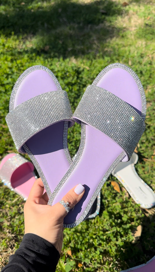 Adeline Rhinestone Sandals - Purple