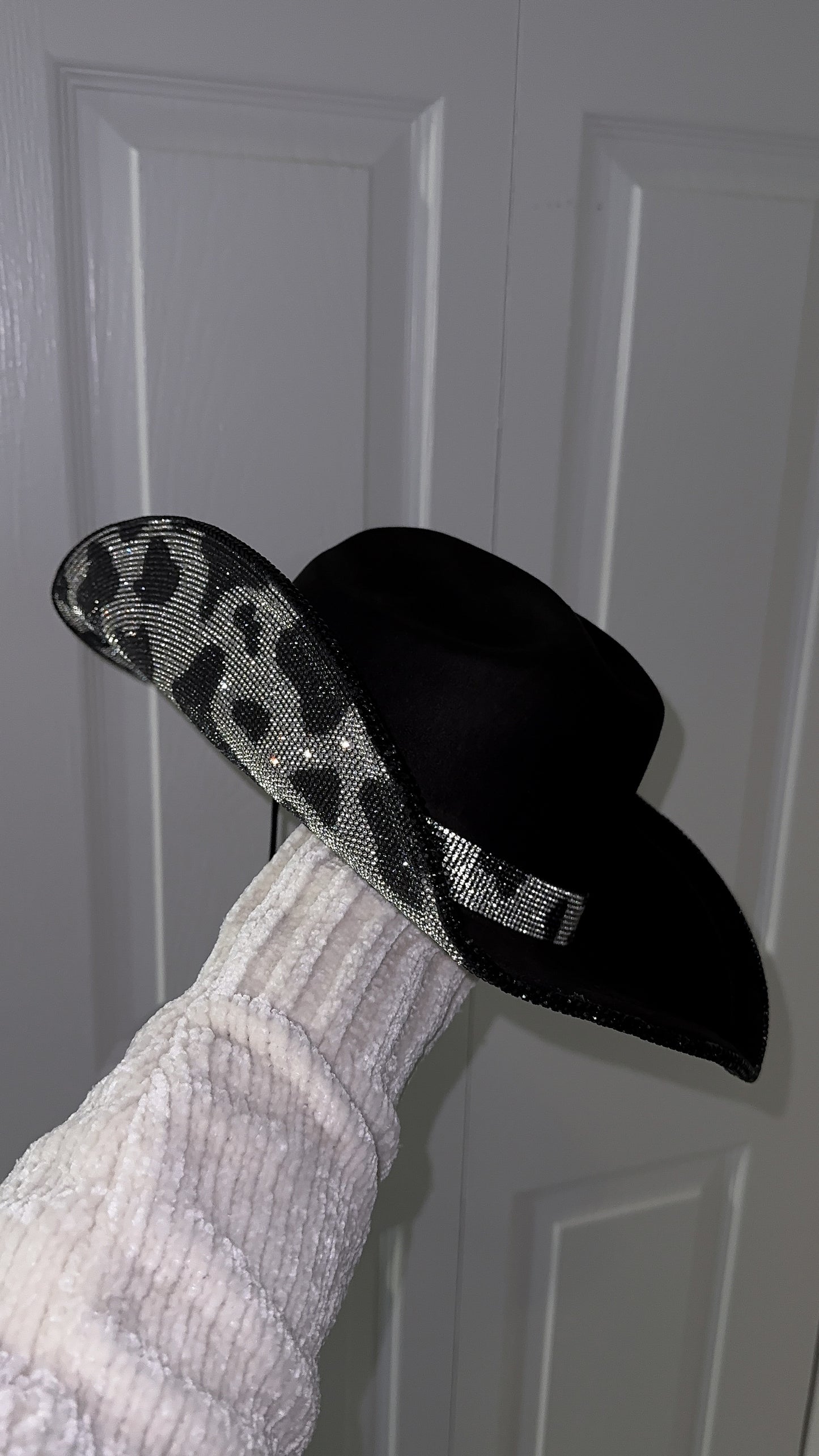 Amy Rhinestone Western Hat - Cow Print