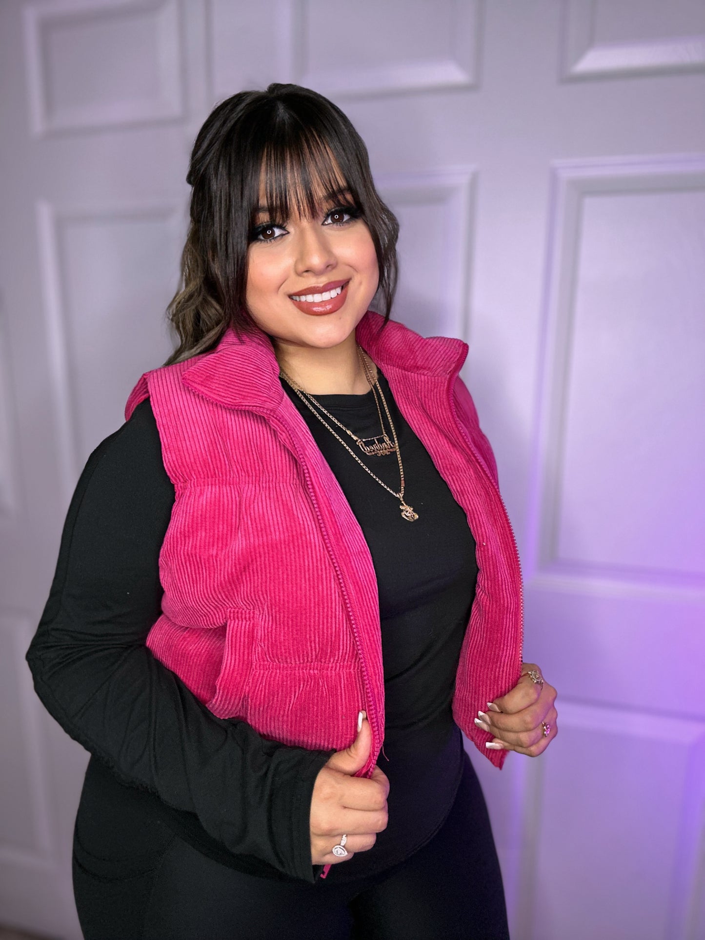 Audrey Corduroy Vest - Pink