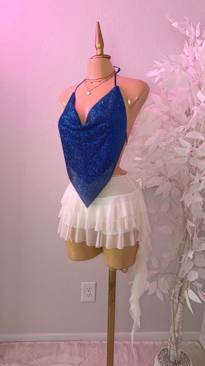 Provenza Rhinestone Top - Blue