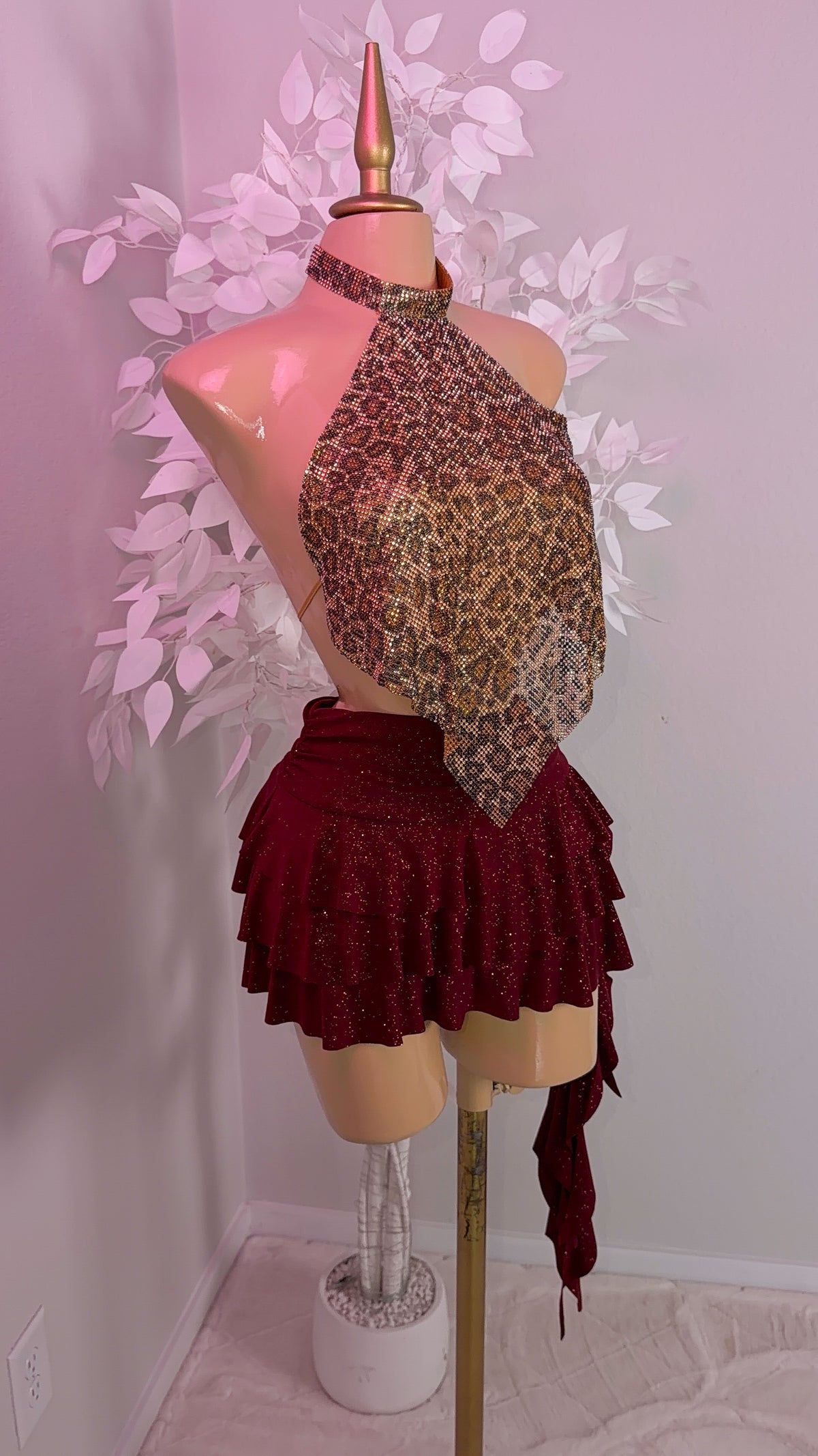 Fantasy Rhinestone Top - Leopard