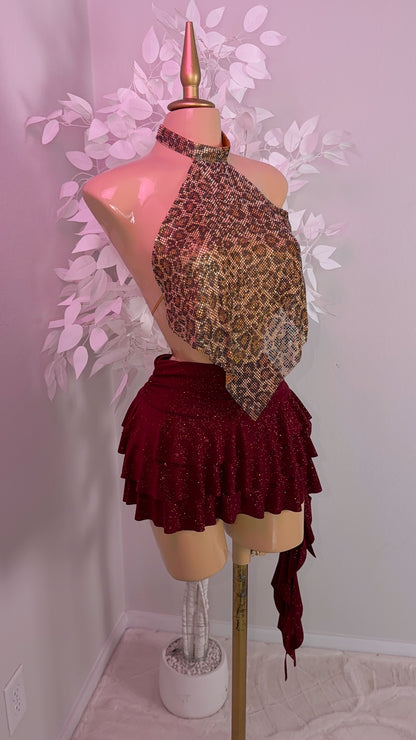 Fantasy Rhinestone Top - Leopard