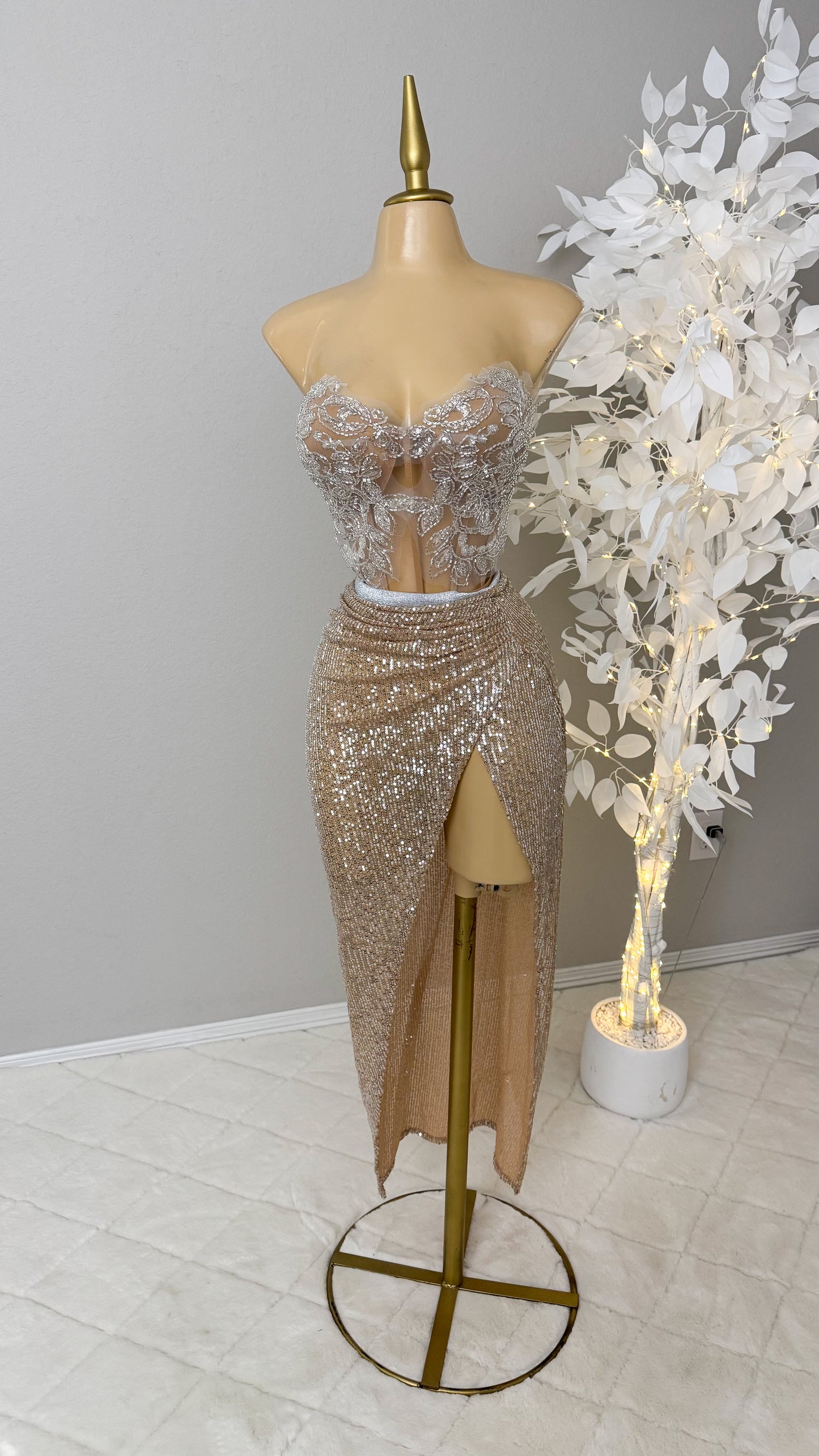 Athena Skirt Set - Gold
