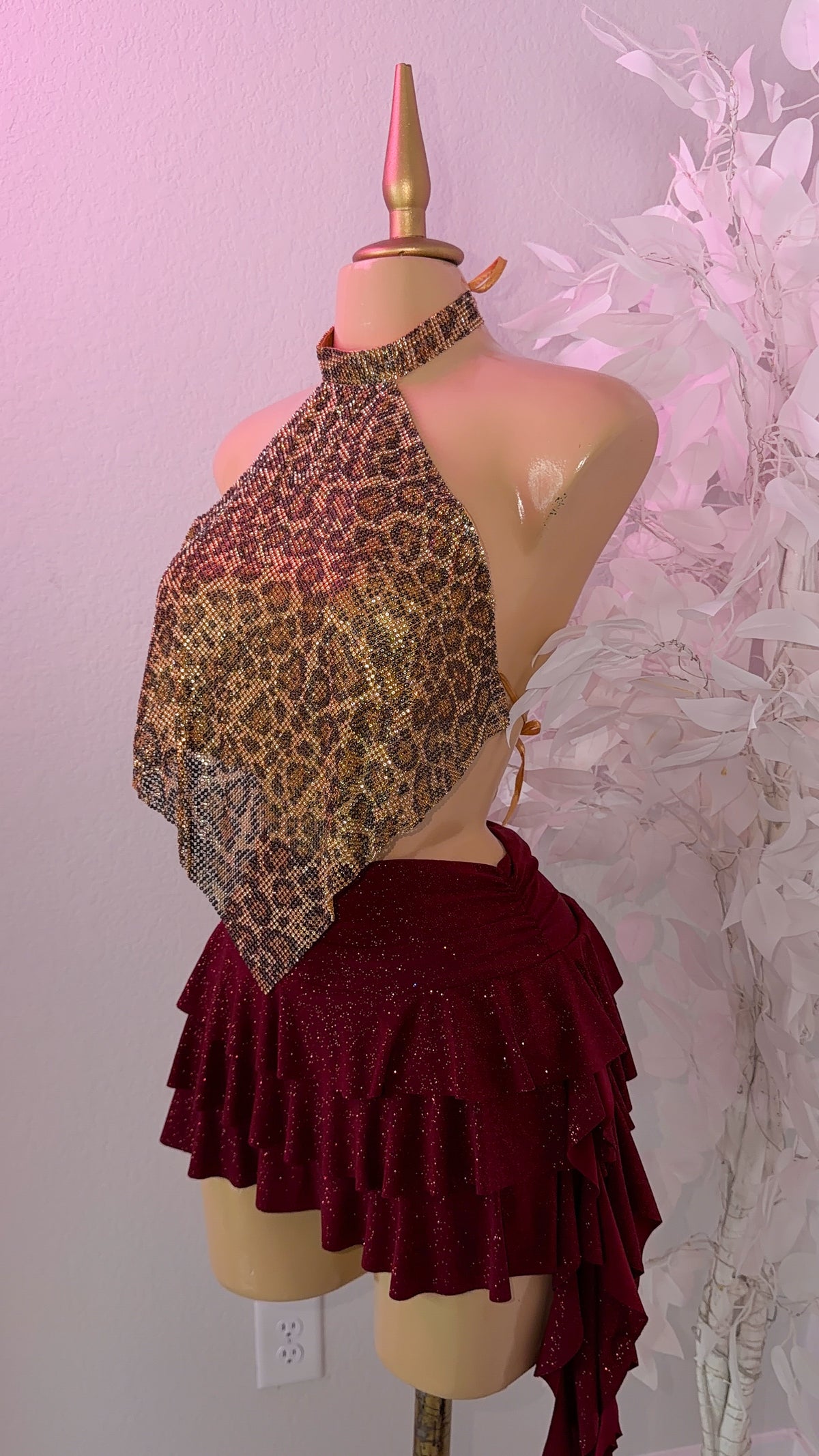 Fantasy Rhinestone Top - Leopard