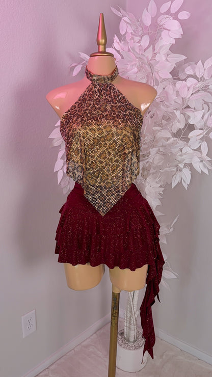 Fantasy Rhinestone Top - Leopard