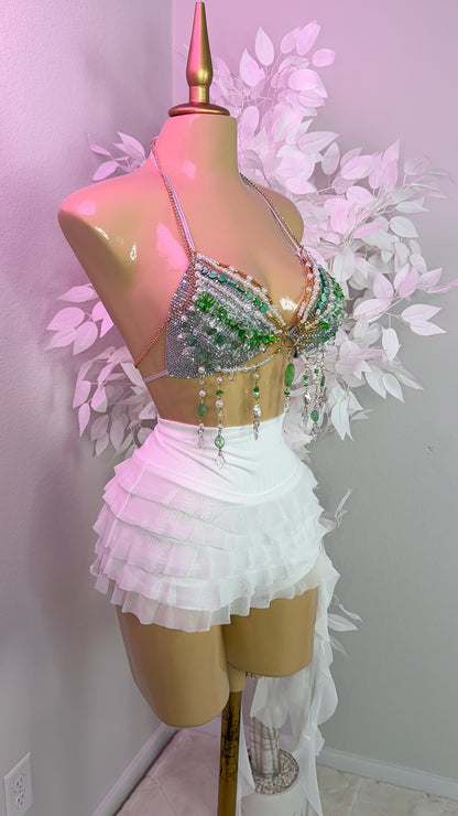 Bby Wow Beaded Top - Green