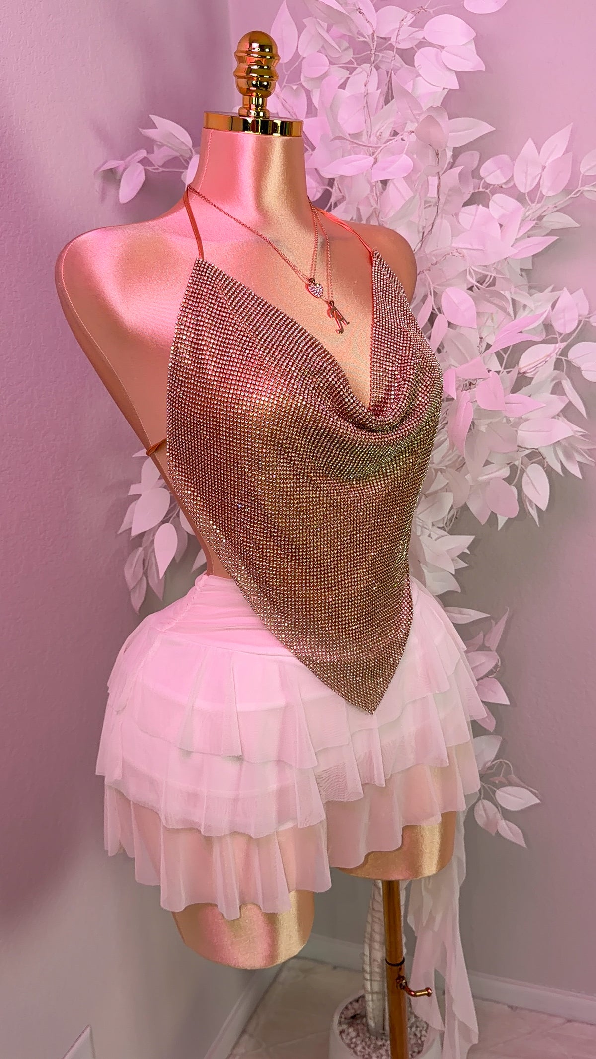 Provenza Rhinestone Top - Gold