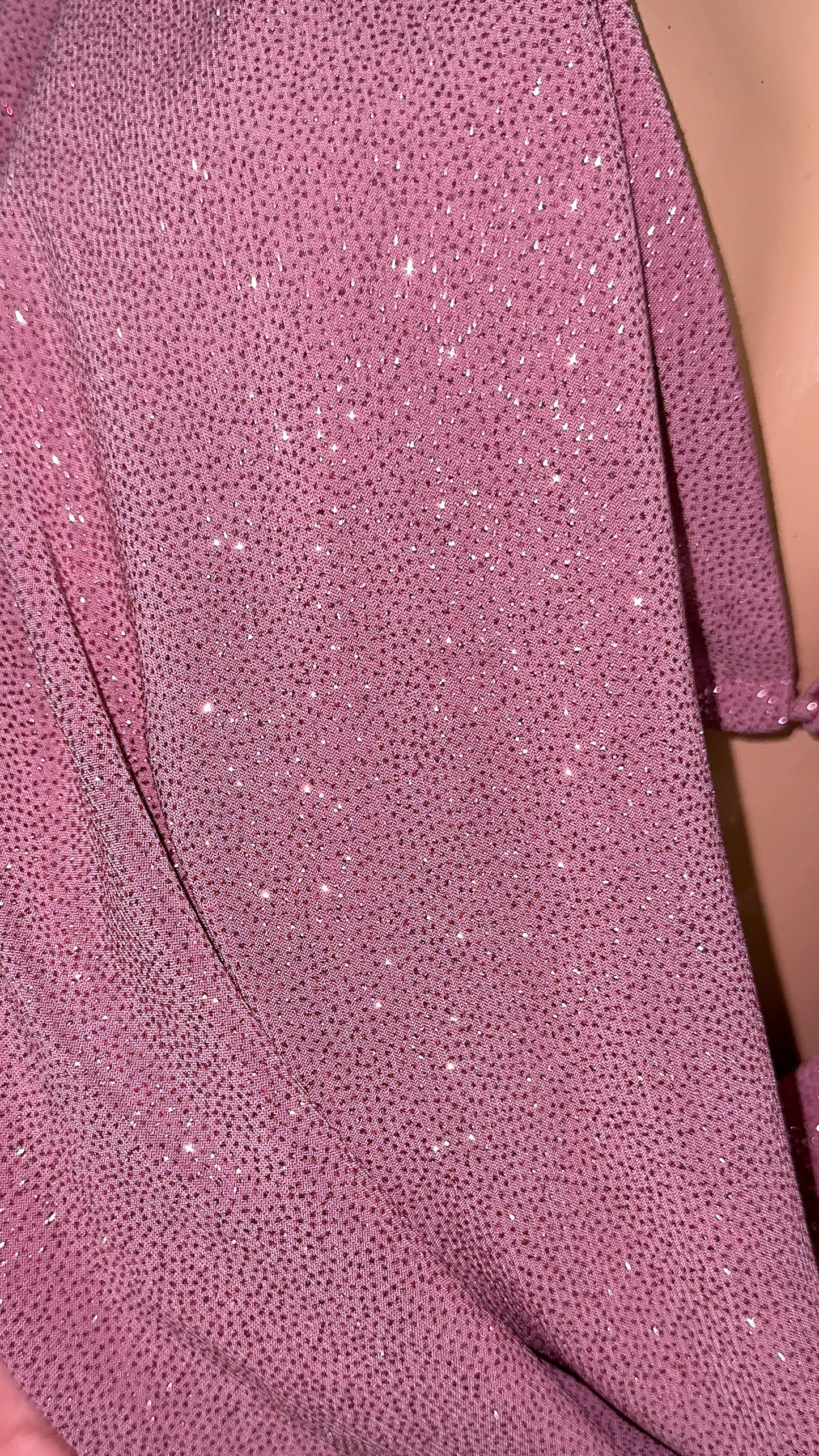 Arianna Glitter Skirt Set - Dusty Pink