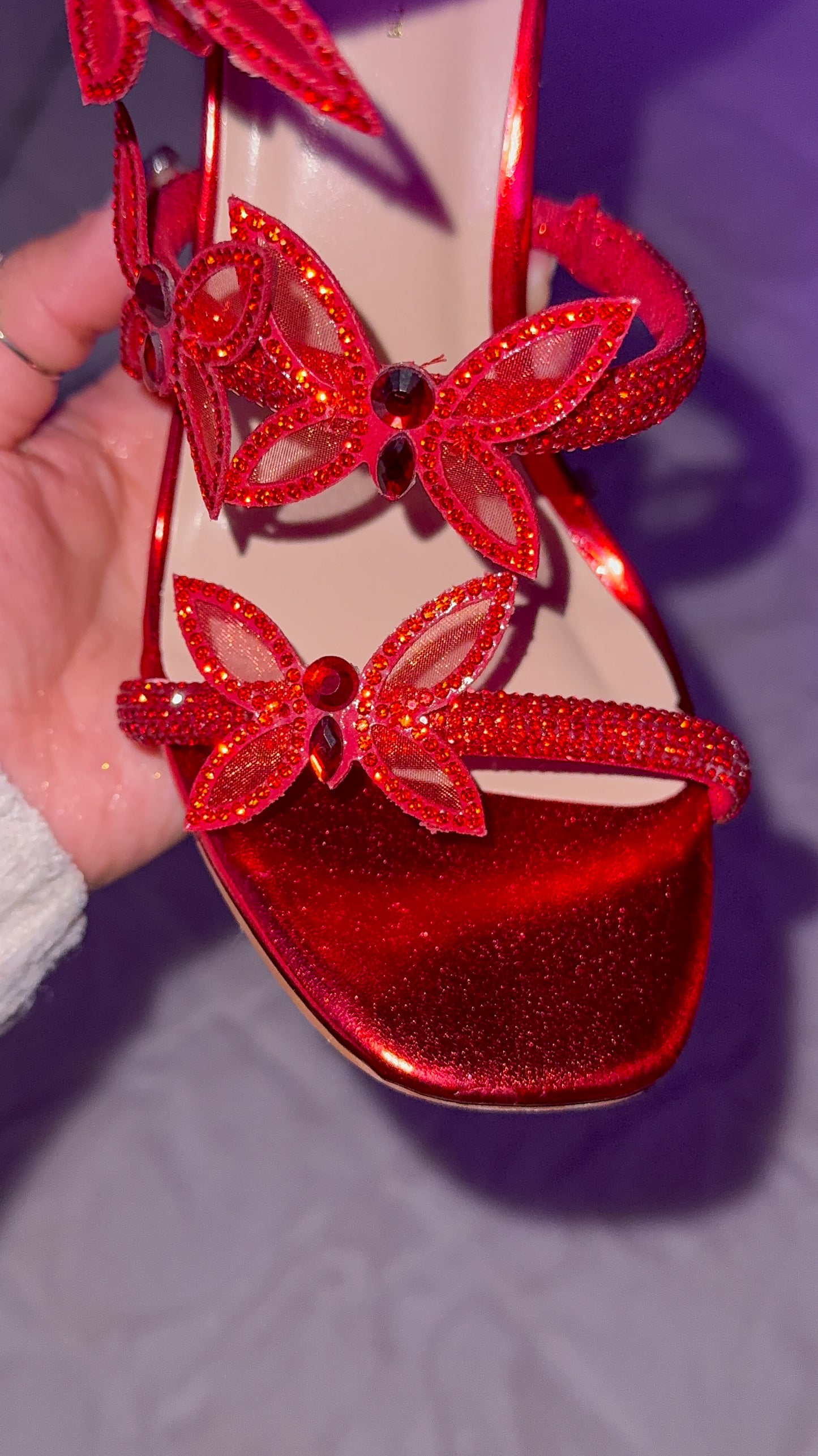 Serena Butterfly Heel - Red