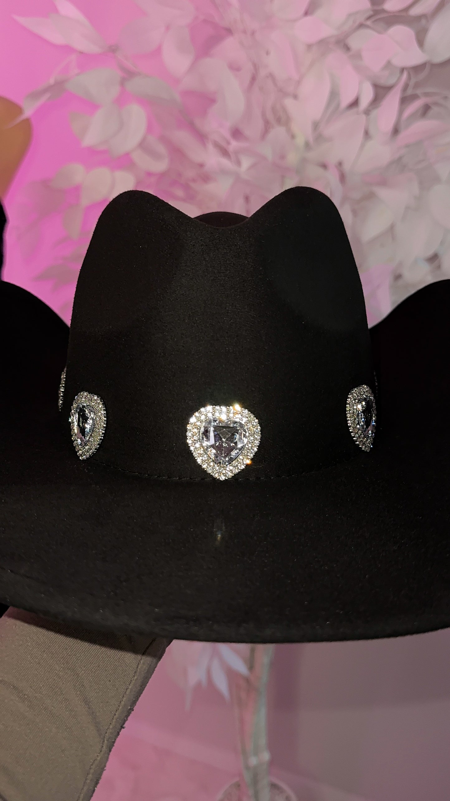 Rosa Heart Western Hat - Black