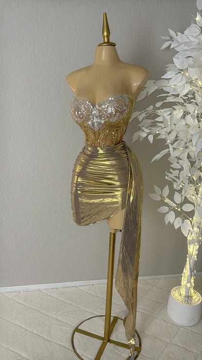 Aurora Skirt Set - Champagne