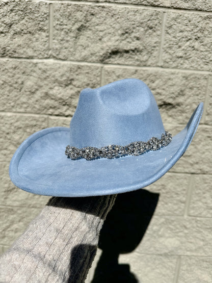 Celina Rhinestone Hat - Blue