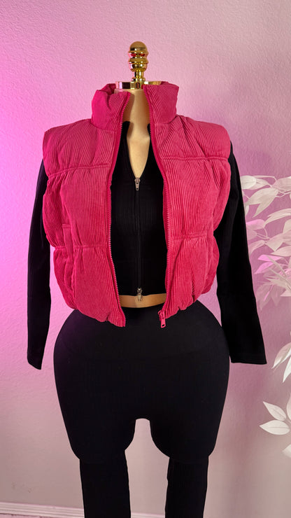 Audrey Corduroy Vest - Pink
