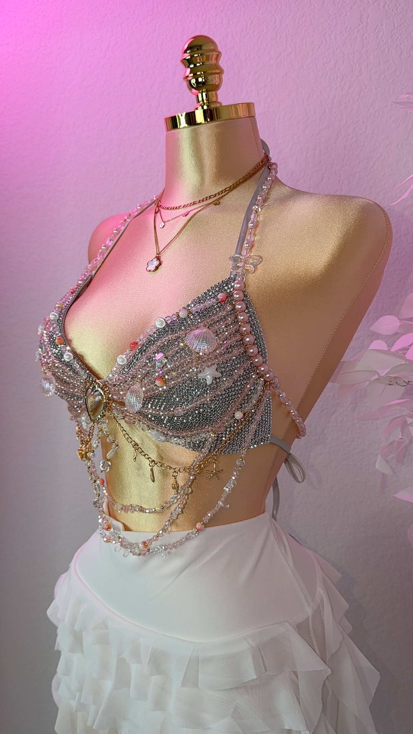 Tropi Beaded Top - Pink