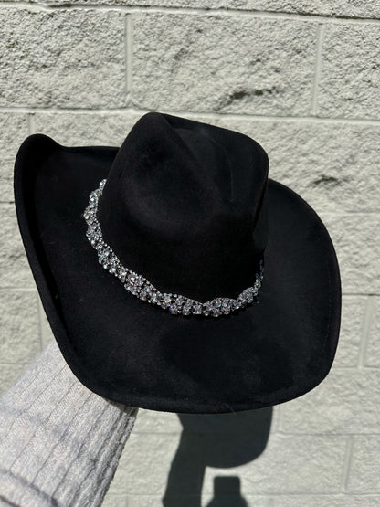 Celina Rhinestone Hat - Black
