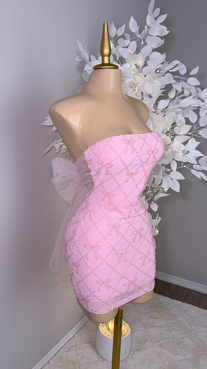 Yvette Sequin Coquette Dress - Pink (PRE ORDER 10/22)