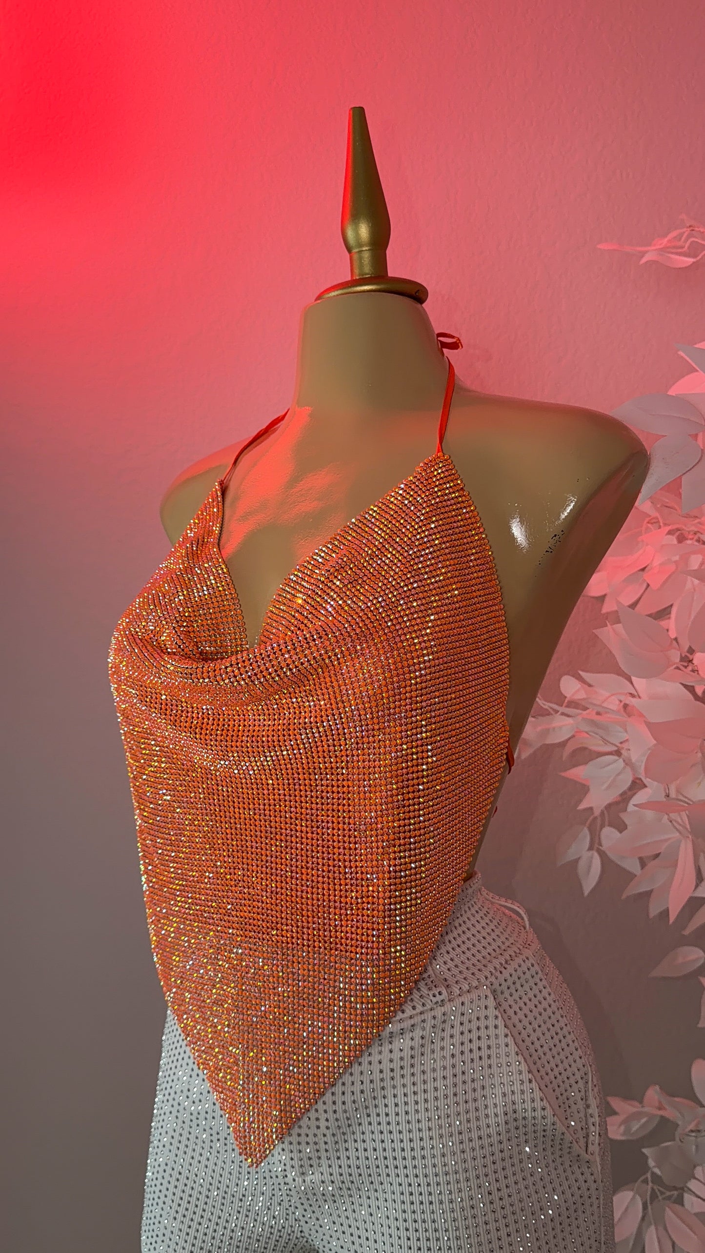 Provenza Rhinestone Top - Orange