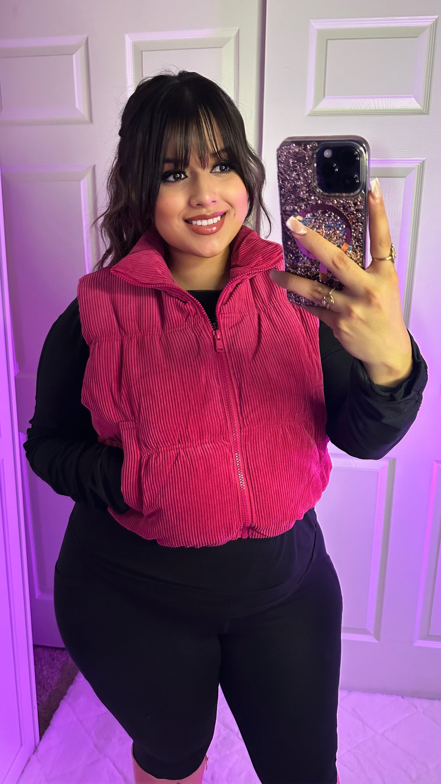Audrey Corduroy Vest - Pink