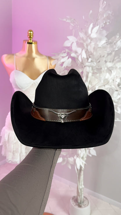 Longhorn Western Hat - Black
