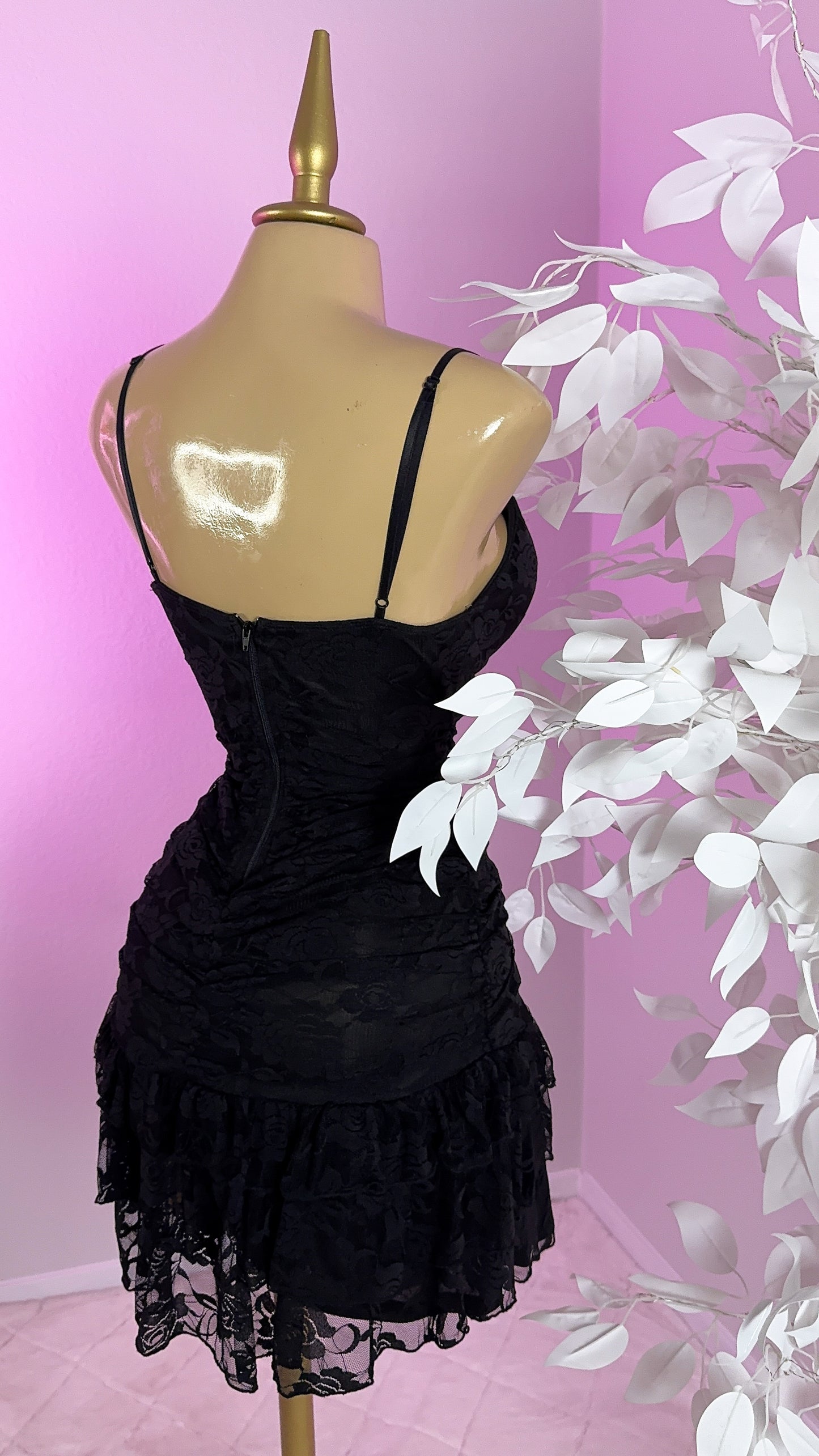 Veronica Lace Mini Dress - Black