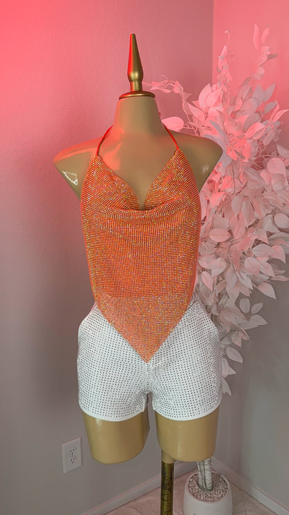 Provenza Rhinestone Top - Orange