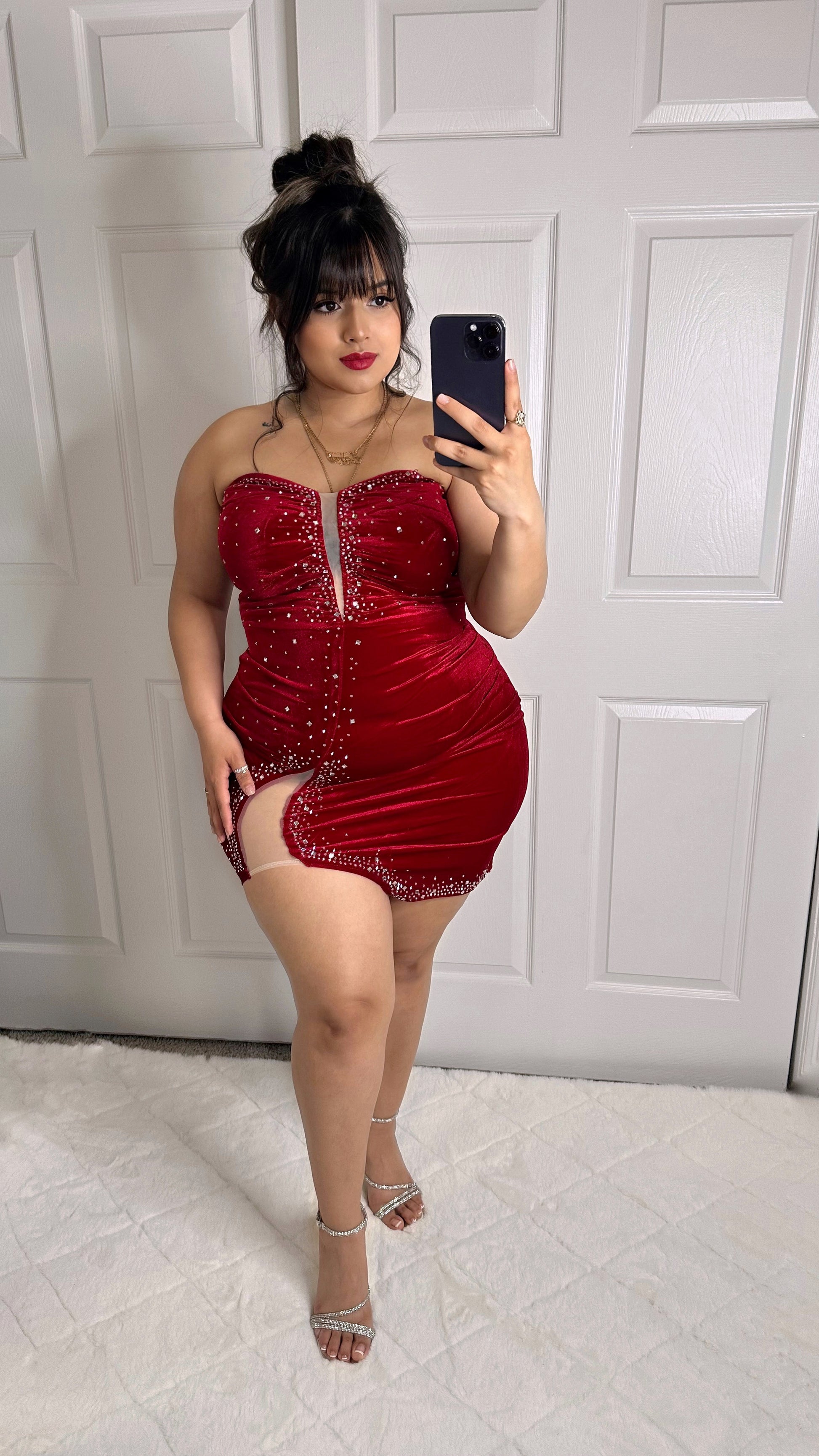 Ruby Velvet Rhinestone Dress Ruby Velvet Rhinestone Dress