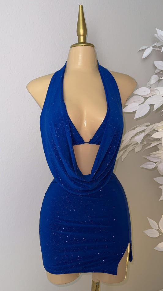 Arianna Glitter Skirt Set - Blue