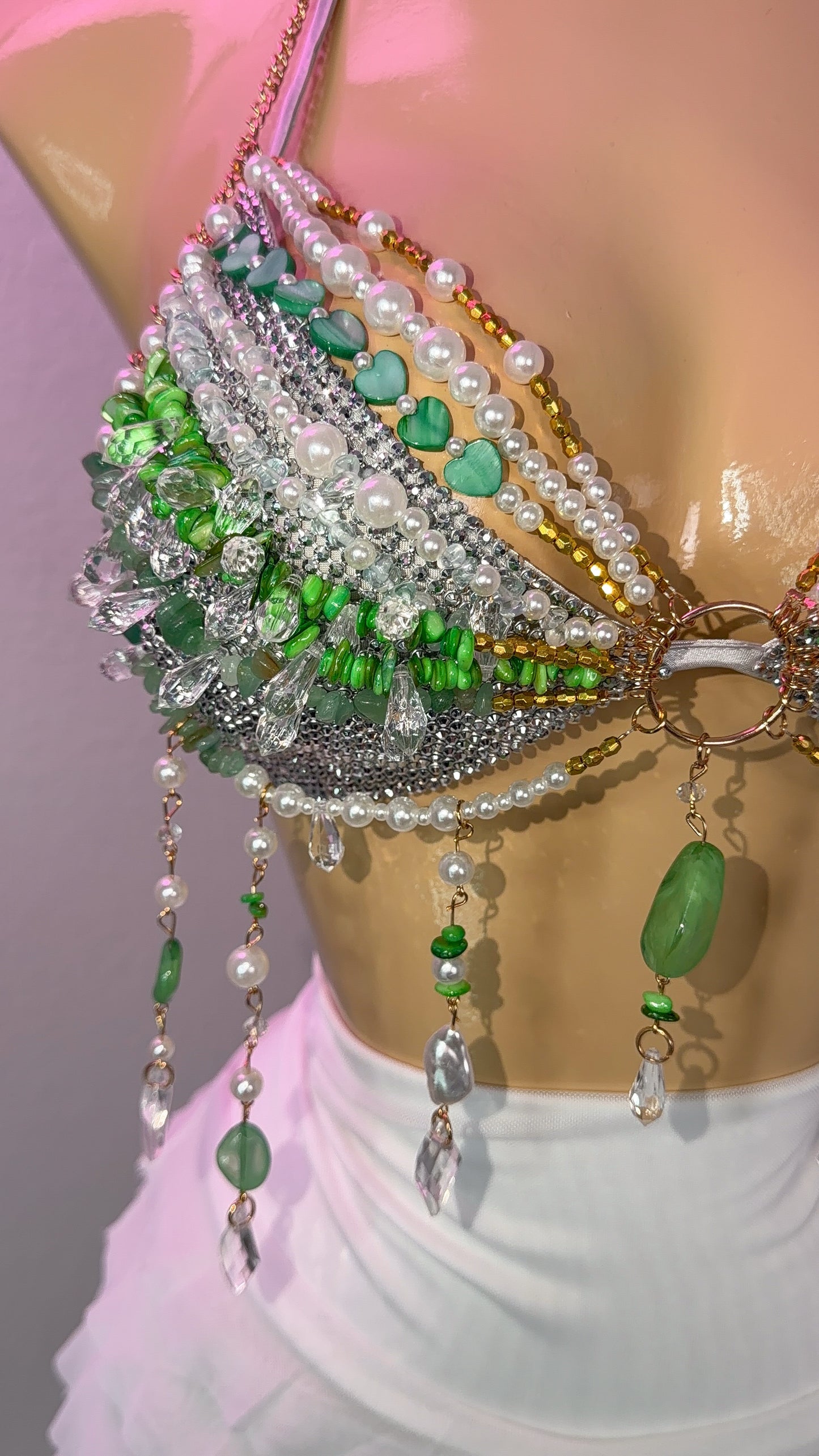 Bby Wow Beaded Top - Green