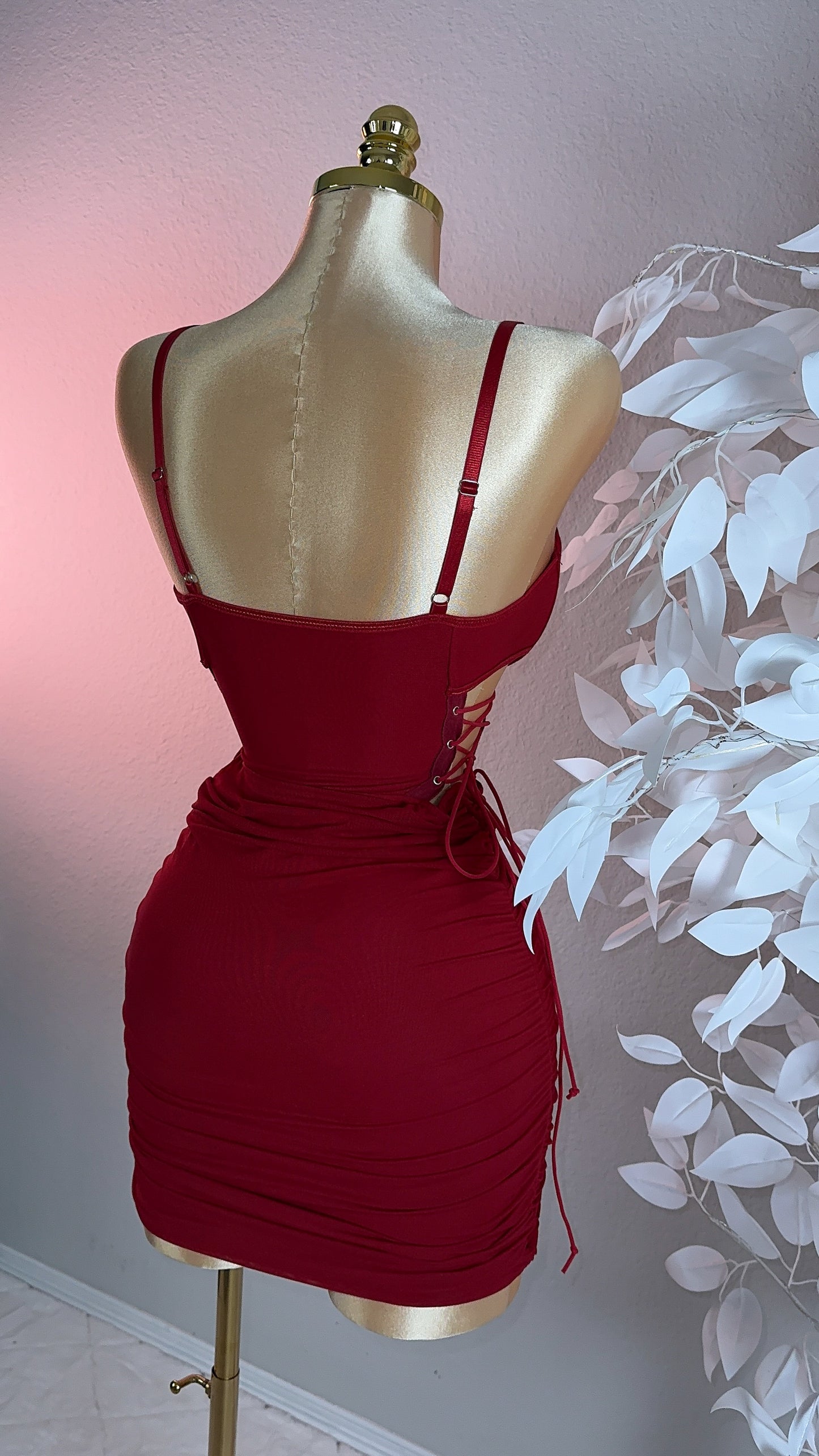 Anayeli Mini Dress - Burgundy