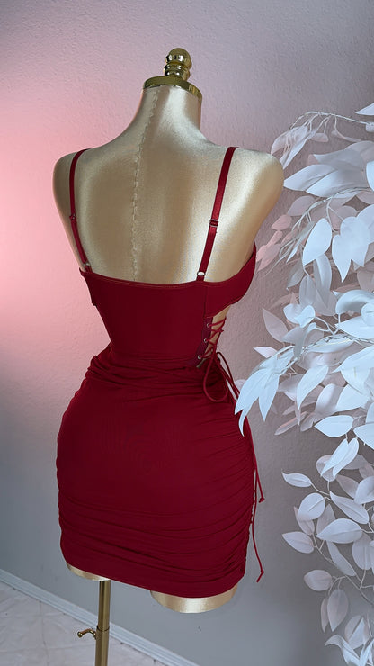 Anayeli Mini Dress - Burgundy
