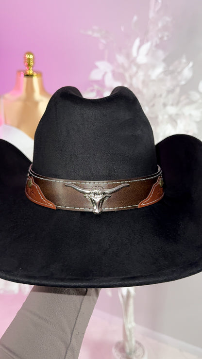 Longhorn Western Hat - Black