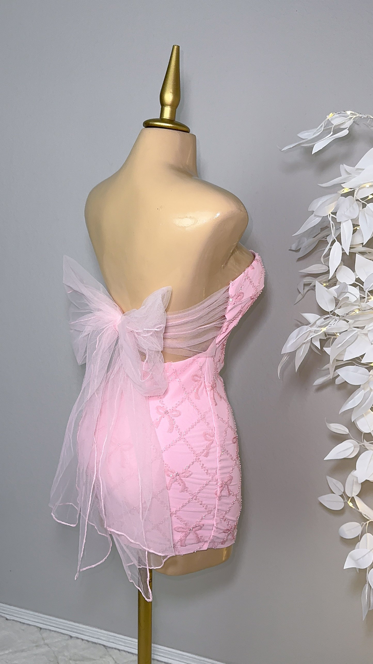 Yvette Sequin Coquette Dress - Pink
