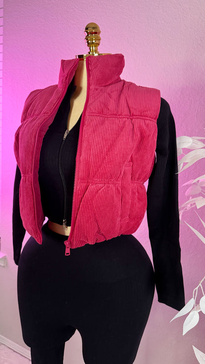 Audrey Corduroy Vest - Pink