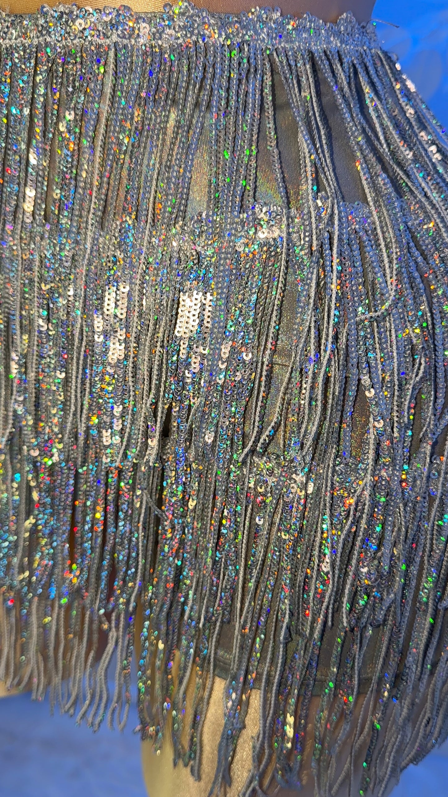 Sparklyyy Fringe Mini Skort - Silver