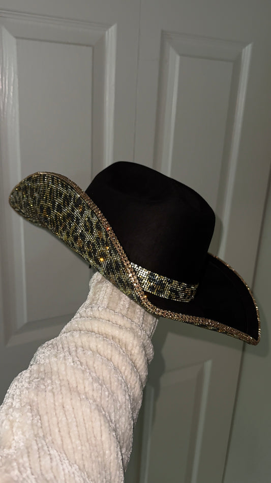 Leopard Rhinestone Western Hat