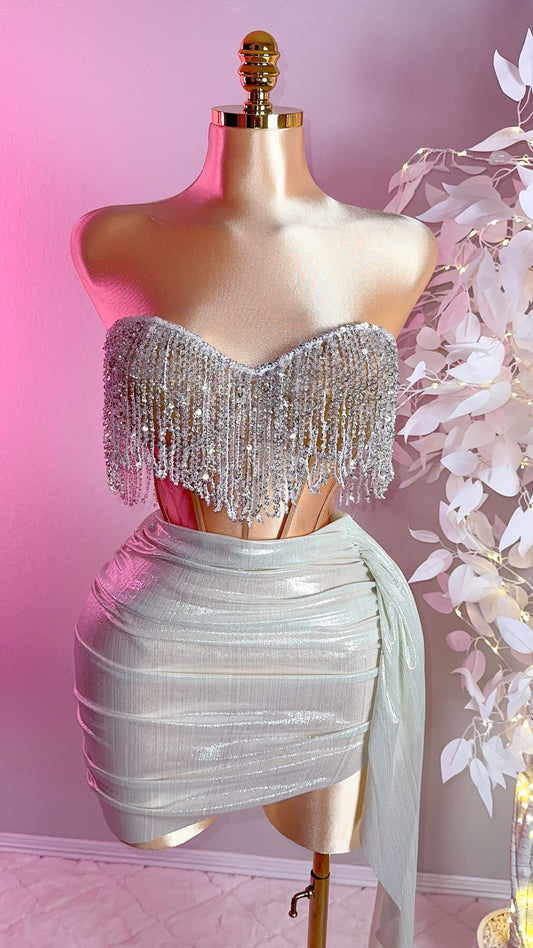 Luna Skirt Set - Silver