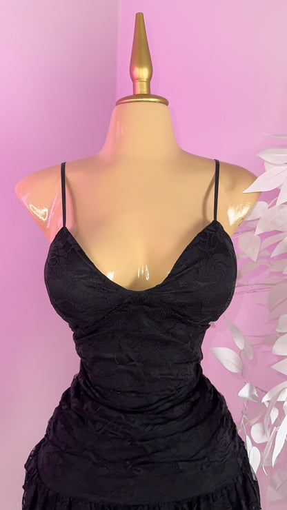 Veronica Lace Mini Dress - Black