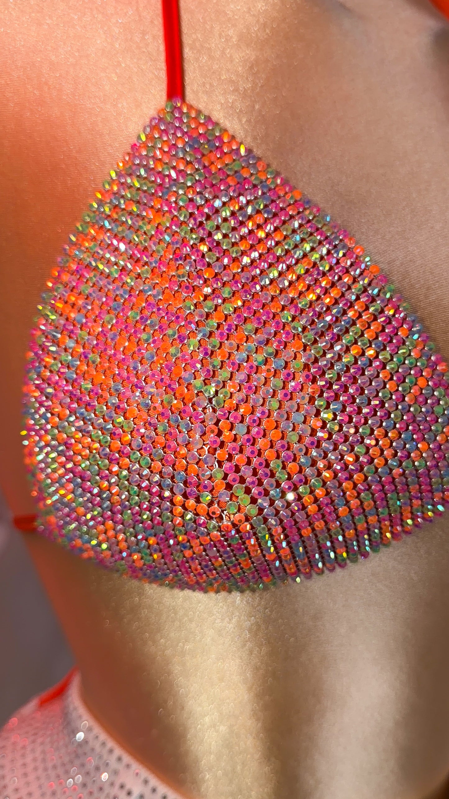 Del Cora Rhinestone Bikini Top - Multi