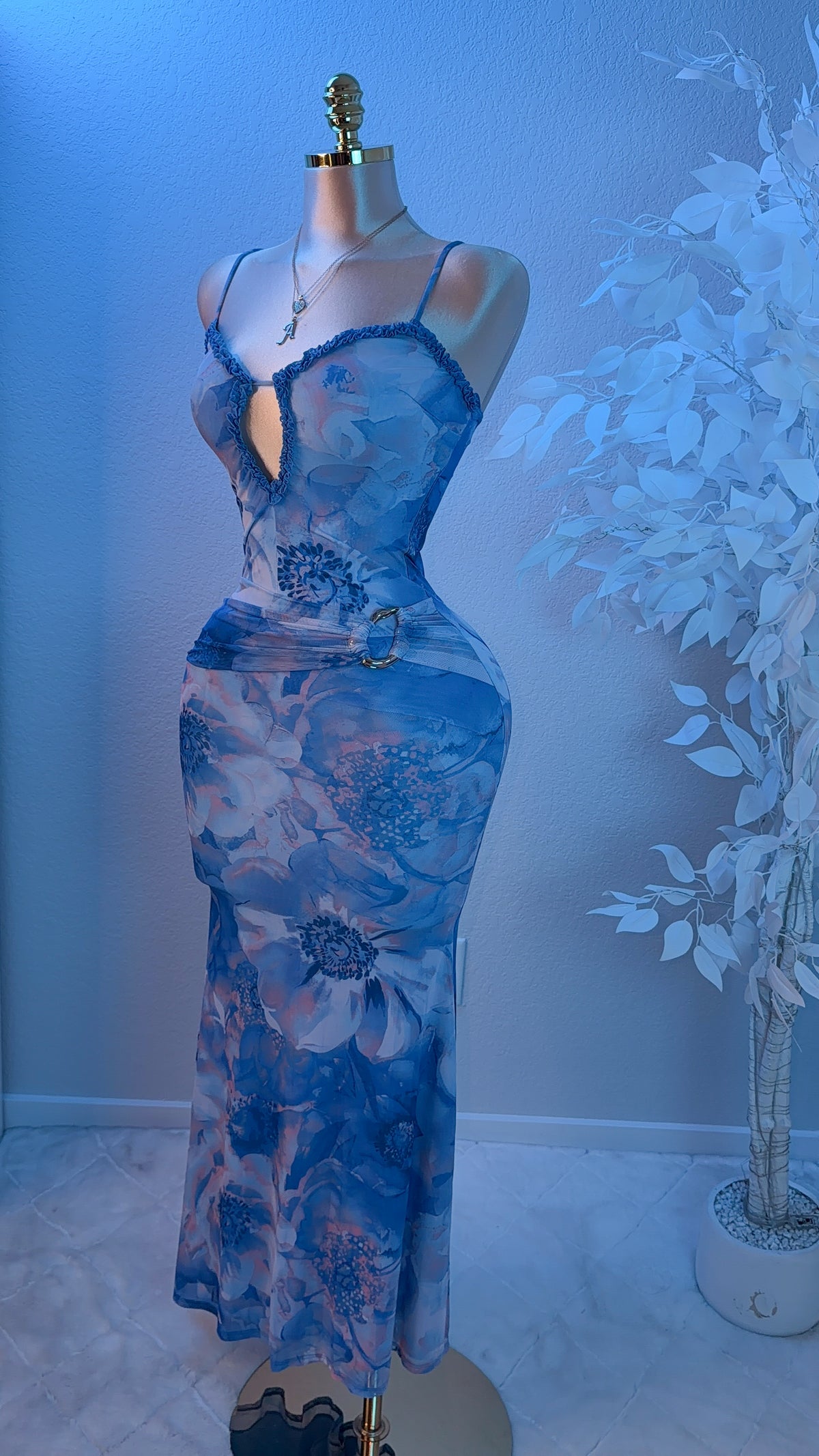 Despues De Ti Floral Maxi Dress - Blue