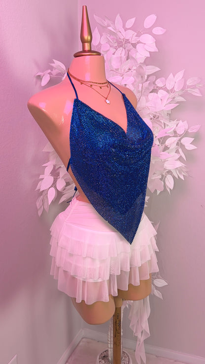 Provenza Rhinestone Top - Blue